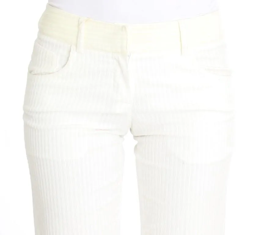 White Striped Straight Fit Pants