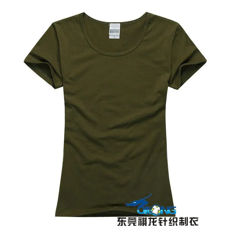 women brand tee tops Short Sleeve Cotton tops for women clothing solid O-neck t shirt ,