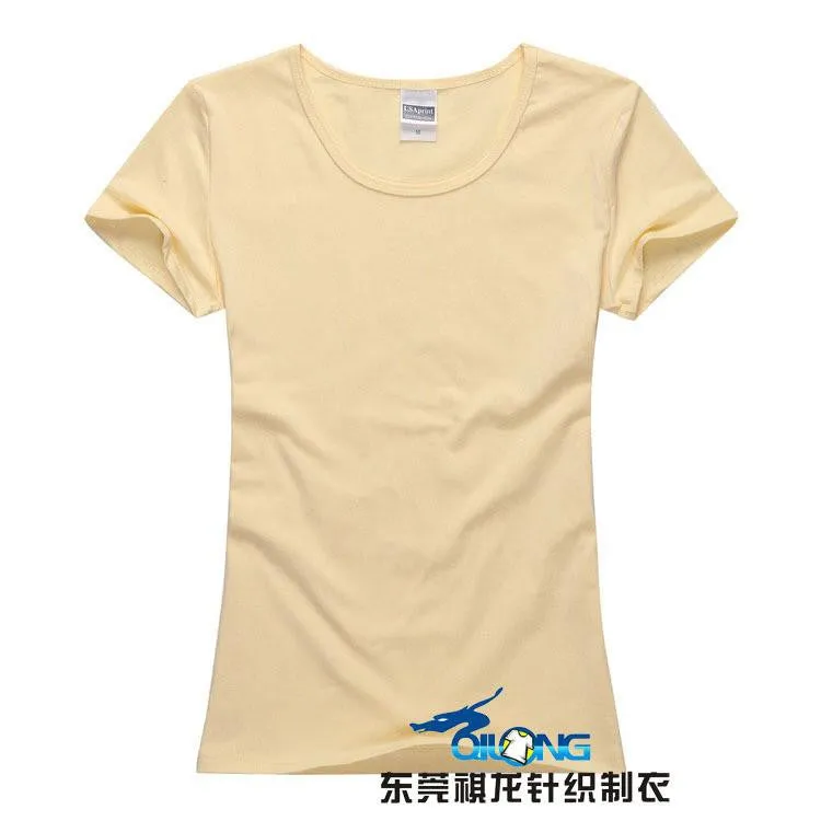 women brand tee tops Short Sleeve Cotton tops for women clothing solid O-neck t shirt ,