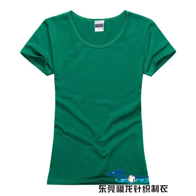 women brand tee tops Short Sleeve Cotton tops for women clothing solid O-neck t shirt ,