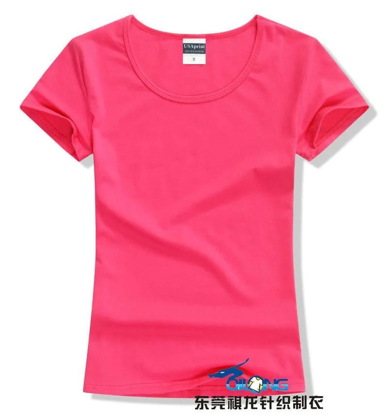 women brand tee tops Short Sleeve Cotton tops for women clothing solid O-neck t shirt ,