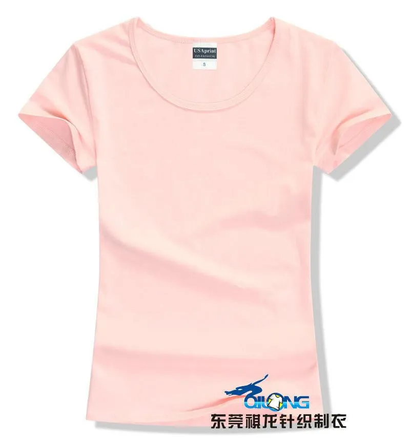 women brand tee tops Short Sleeve Cotton tops for women clothing solid O-neck t shirt ,
