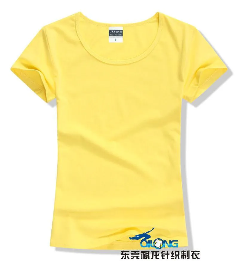women brand tee tops Short Sleeve Cotton tops for women clothing solid O-neck t shirt ,