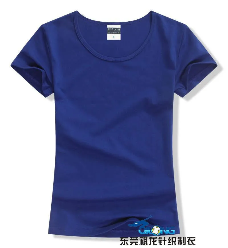 women brand tee tops Short Sleeve Cotton tops for women clothing solid O-neck t shirt ,