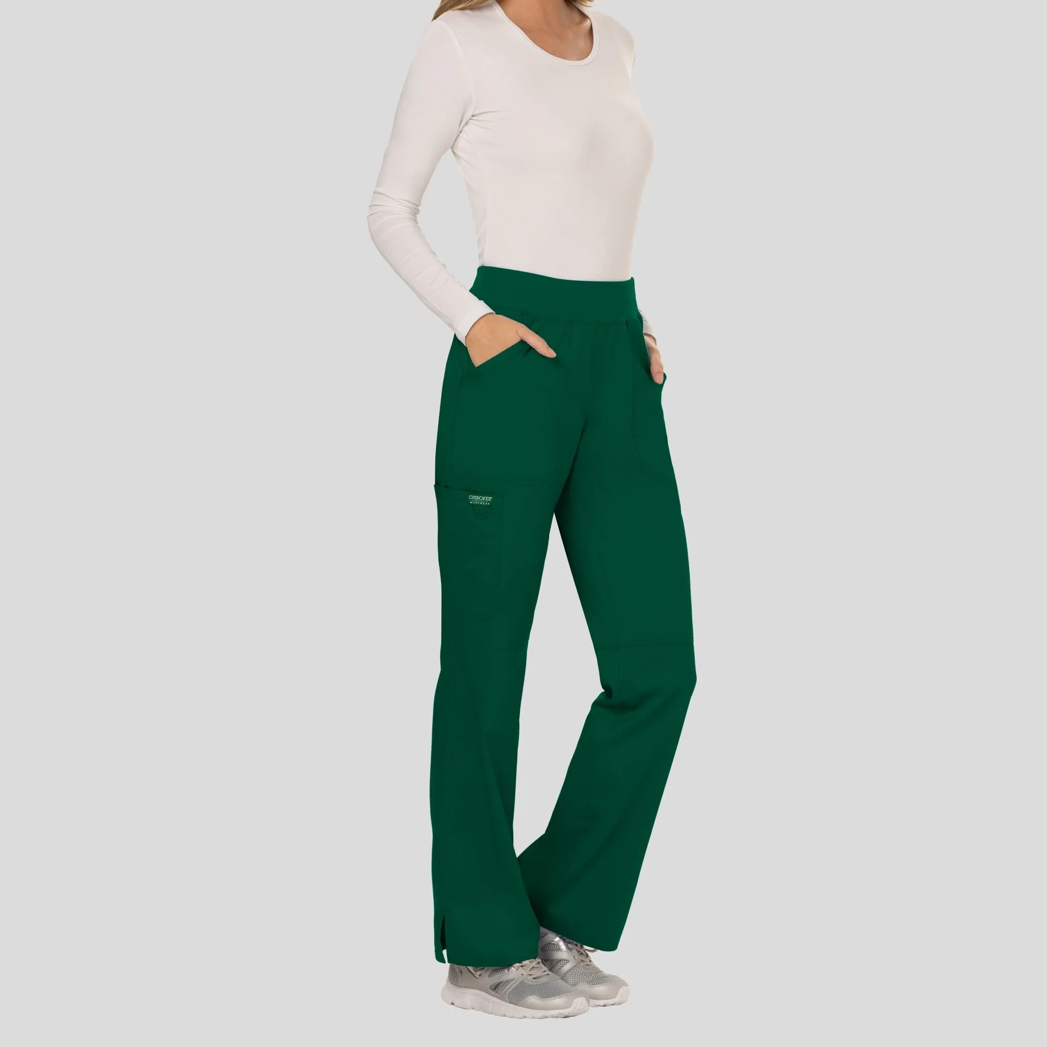 Women's Elastic Waistband Cargo Pull-On Scrub Pant | Hunter