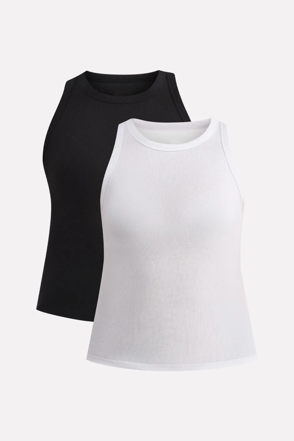 Womens High Neck Ribbed Tank Top Comfortable Fit