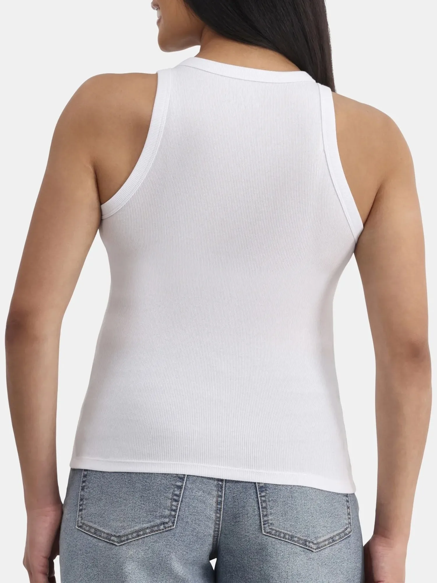 Womens High Neck Ribbed Tank Top Comfortable Fit