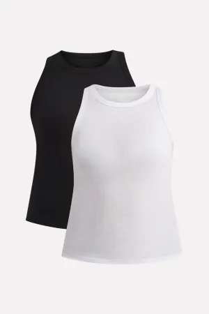 Womens High Neck Ribbed Tank Top Comfortable Fit