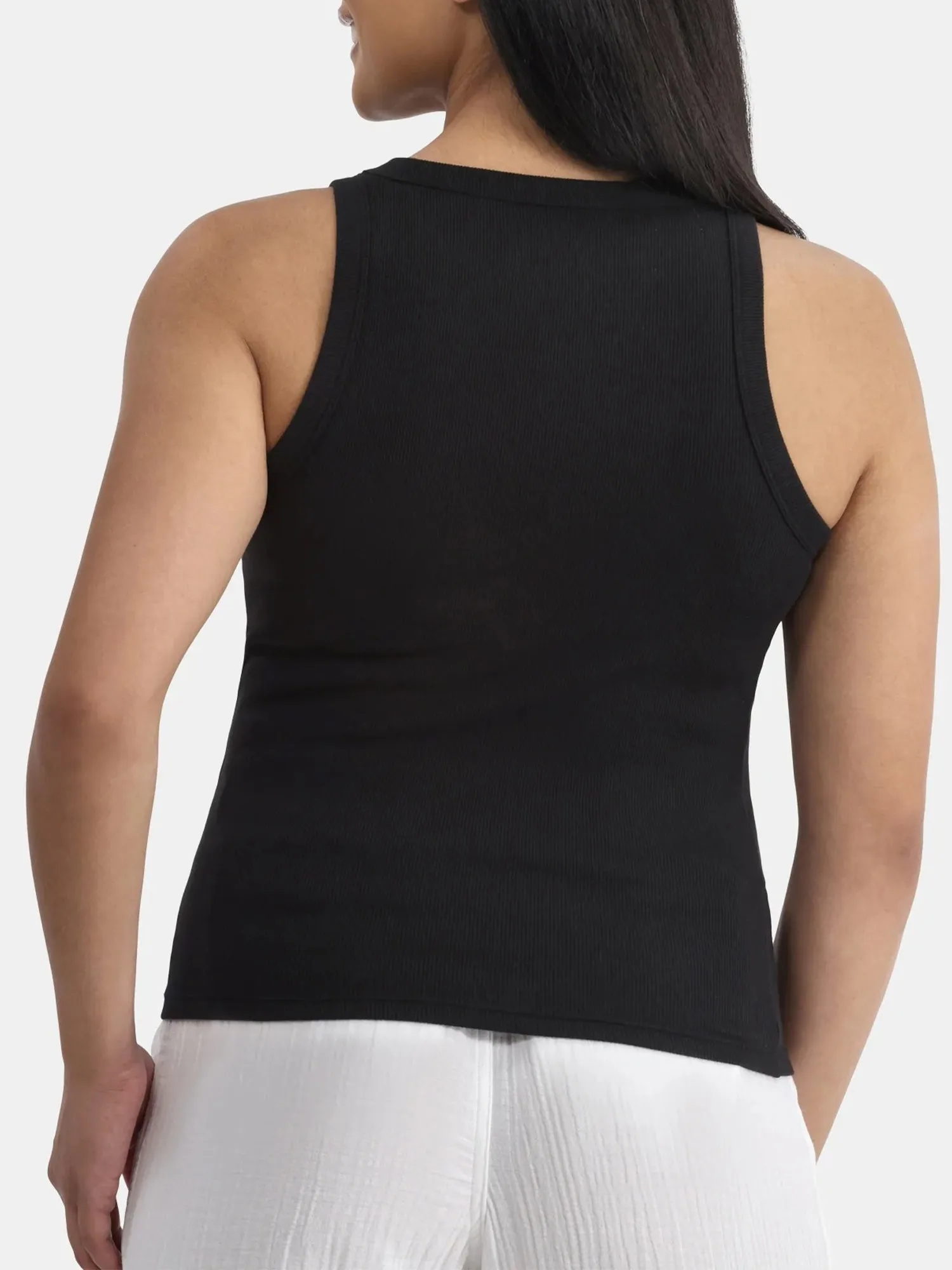 Womens High Neck Ribbed Tank Top Comfortable Fit