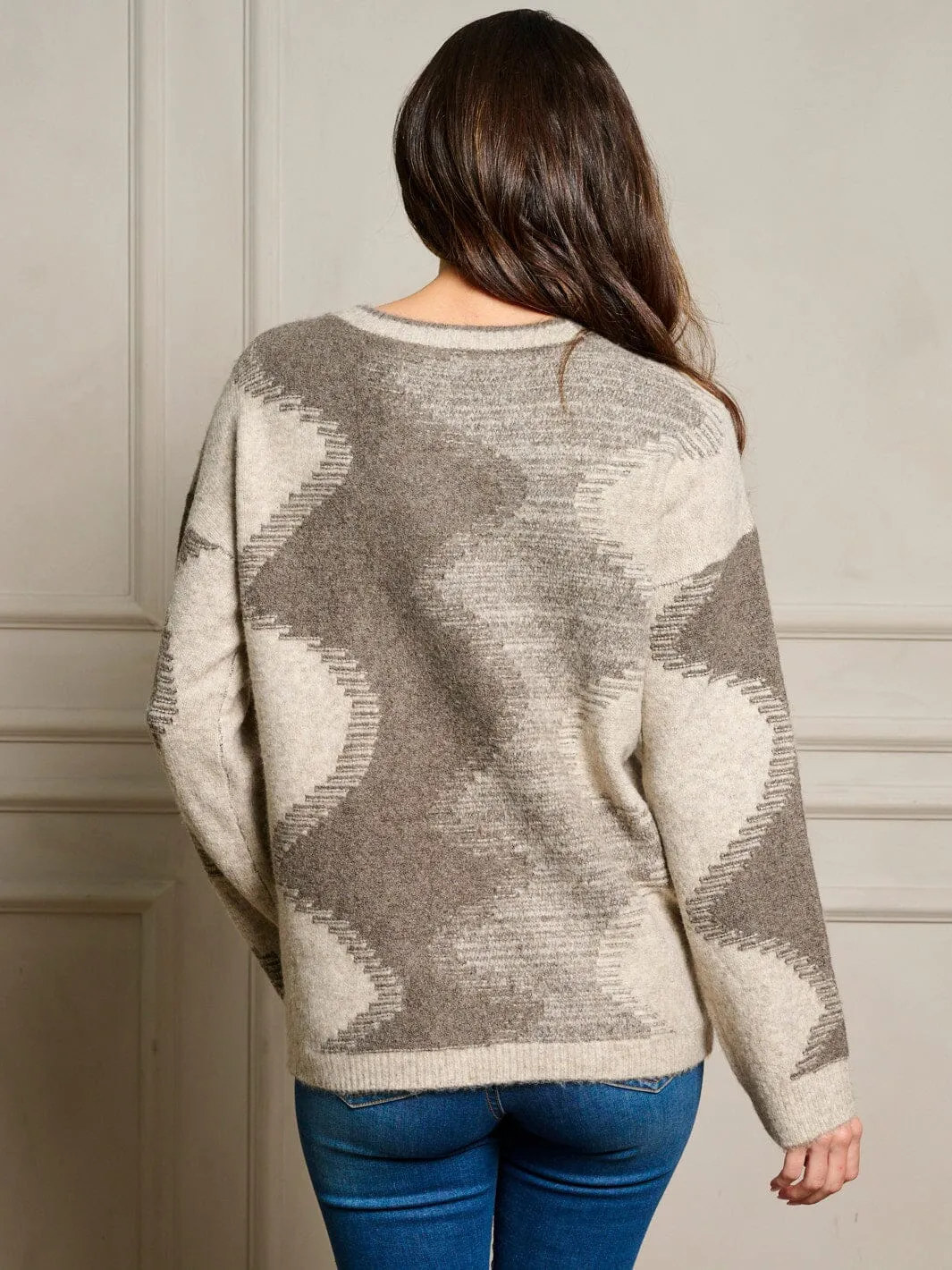 WOMEN'S LONG SLEEVE COLORBLOCK PULLOVER SWEATER