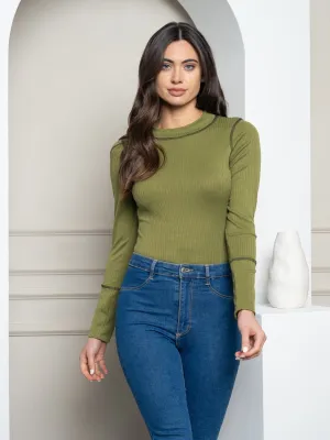 WOMEN'S LONG SLEEVE KNIT BODYSUIT
