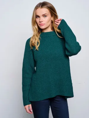 WOMEN'S LONG SLEEVE KNITTED PULLOVER SWEATER