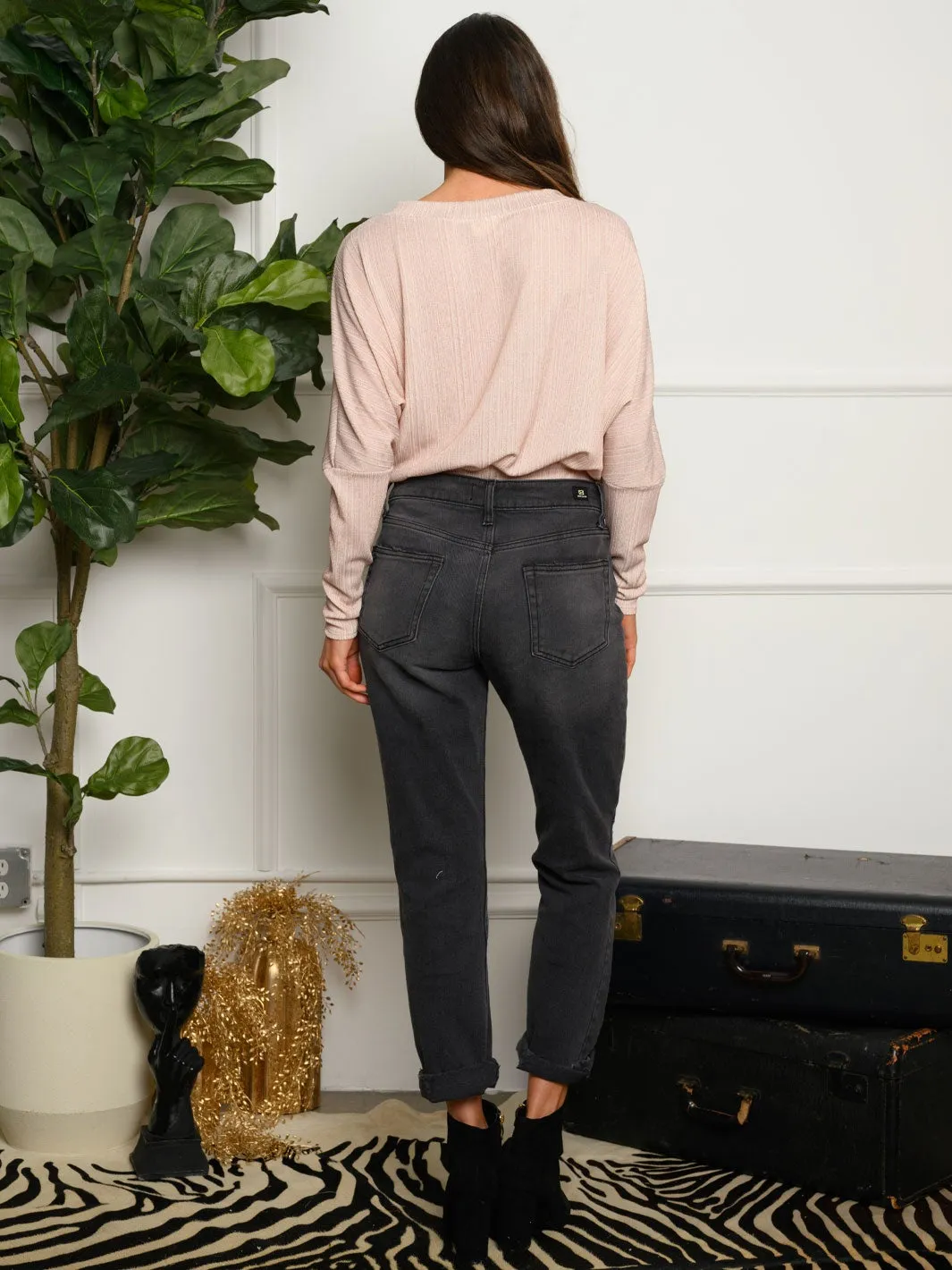 WOMEN'S LONG SLEEVE SHIMMER BODYSUIT