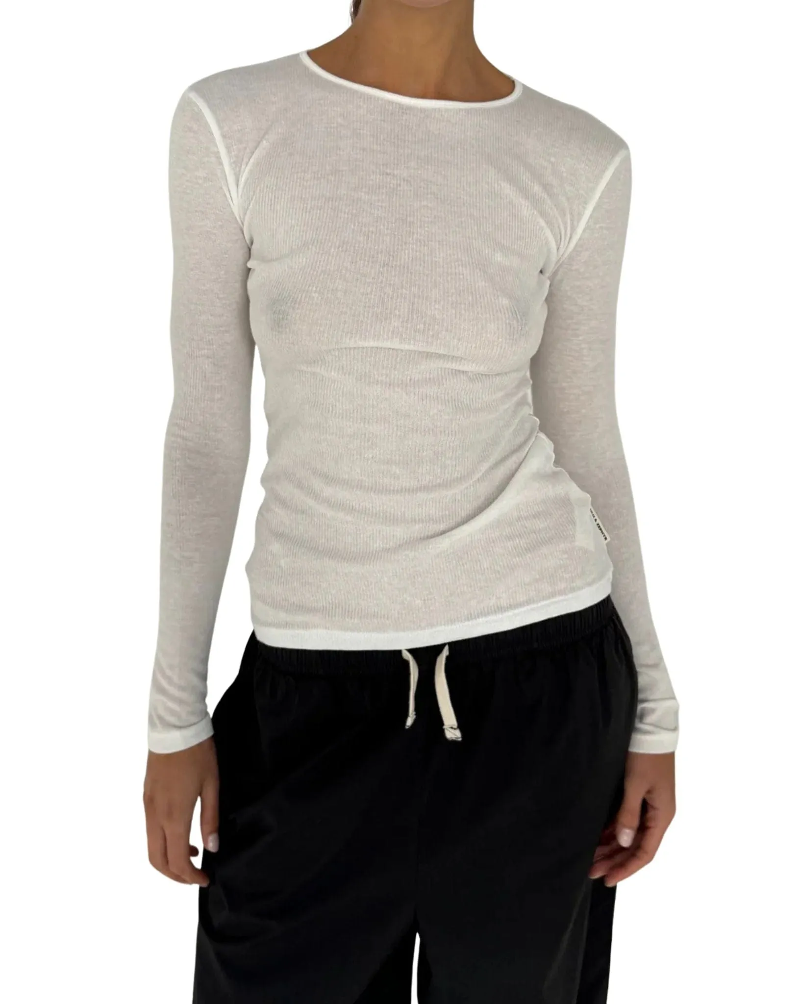 Womens Rib Hemp Jersey Long Sleeve Top