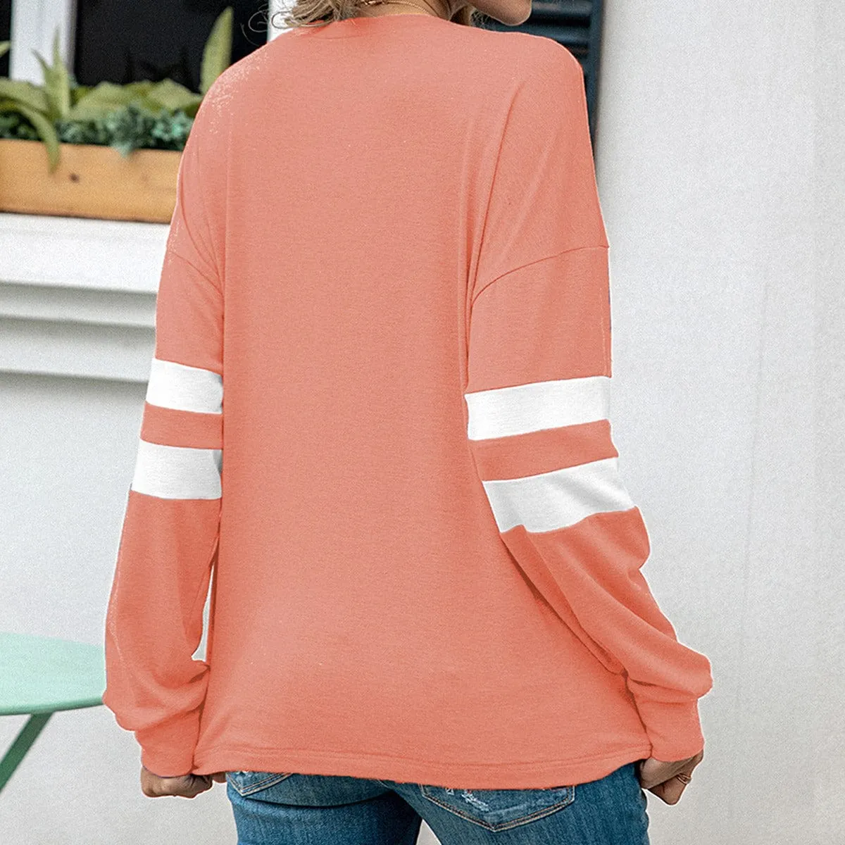 Women's Skull Casual Loose V-Neck Sweatshirt
