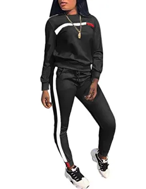 Women's Stripe Sweatshirt and Pants Set