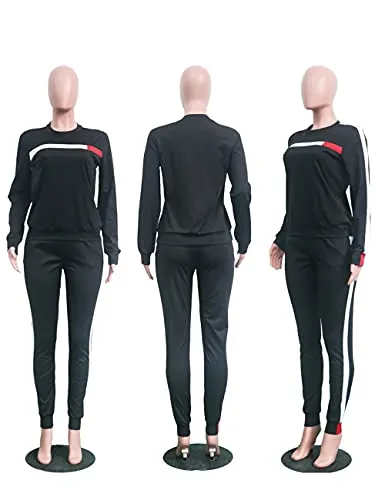 Women's Stripe Sweatshirt and Pants Set