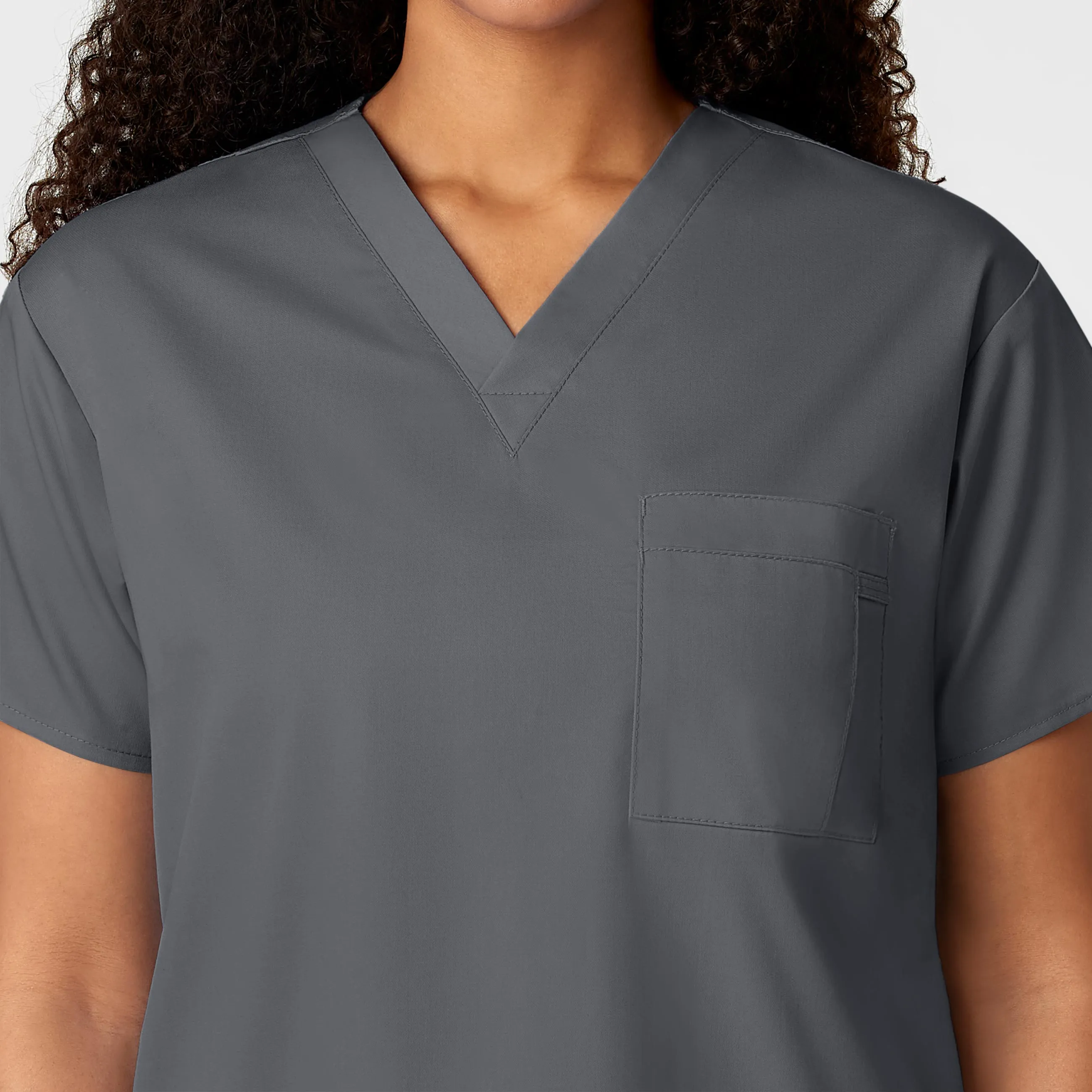 WonderWORK 100 Unisex V-Neck Scrub Top Pewter
