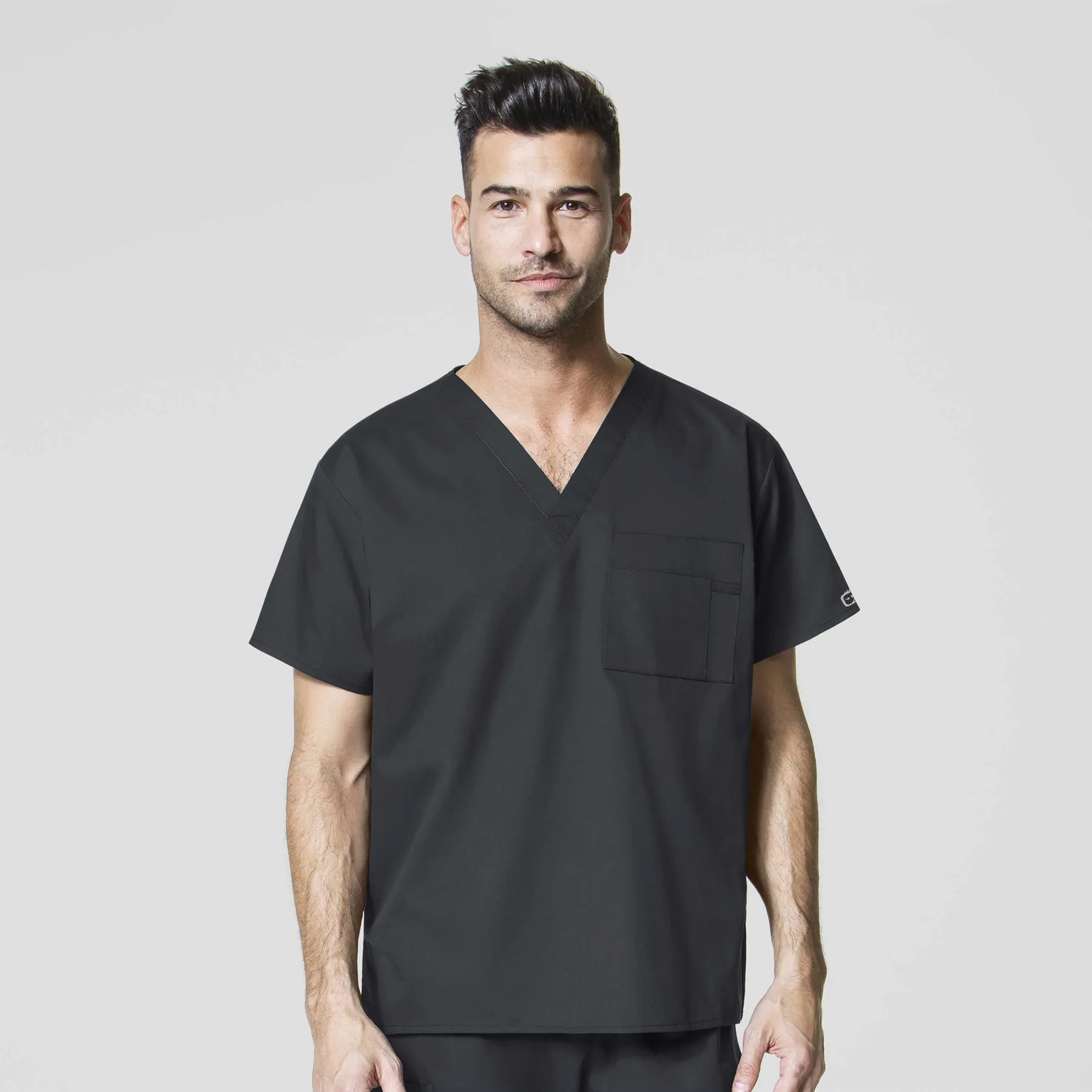 WonderWORK 100 Unisex V-Neck Scrub Top Pewter
