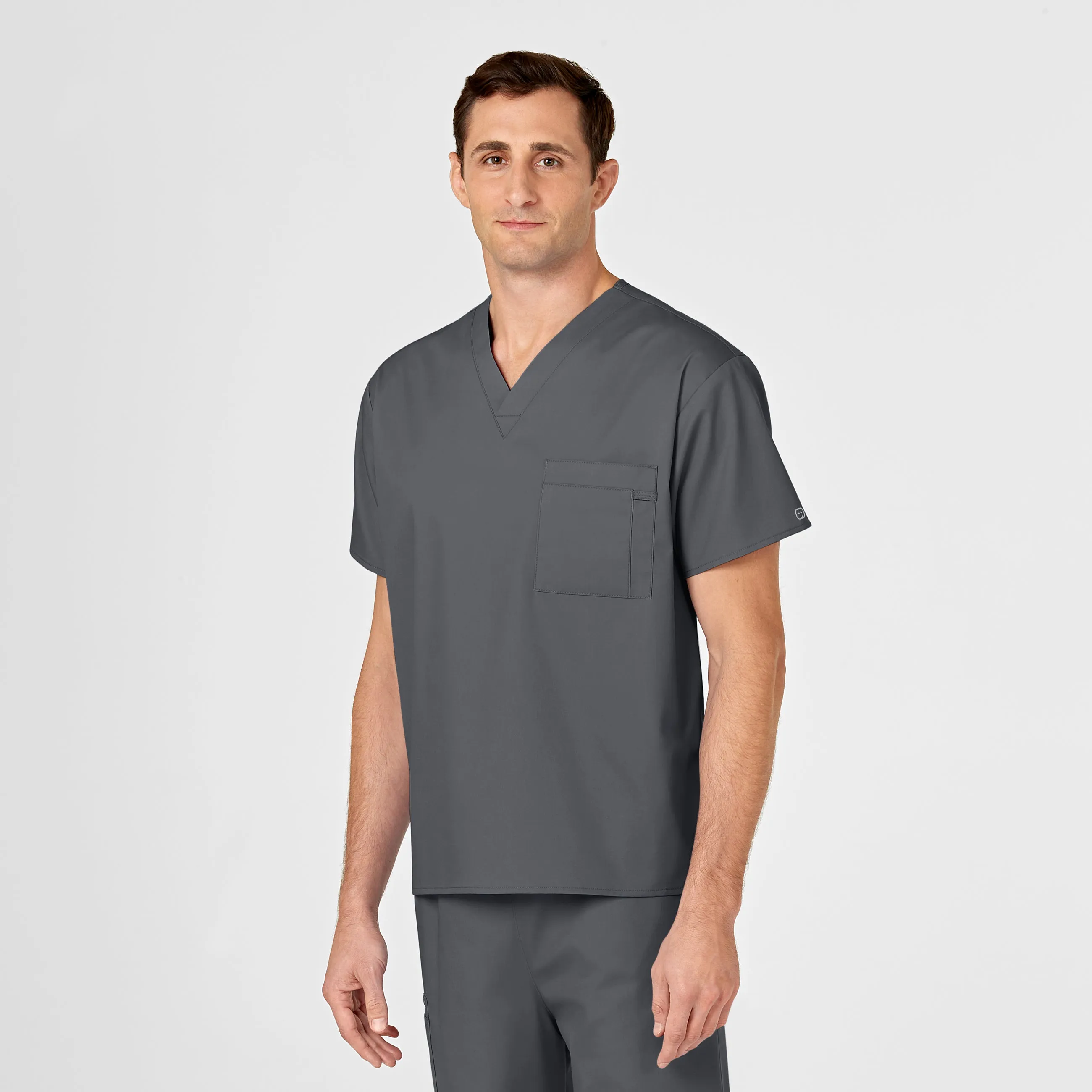 WonderWORK 100 Unisex V-Neck Scrub Top Pewter
