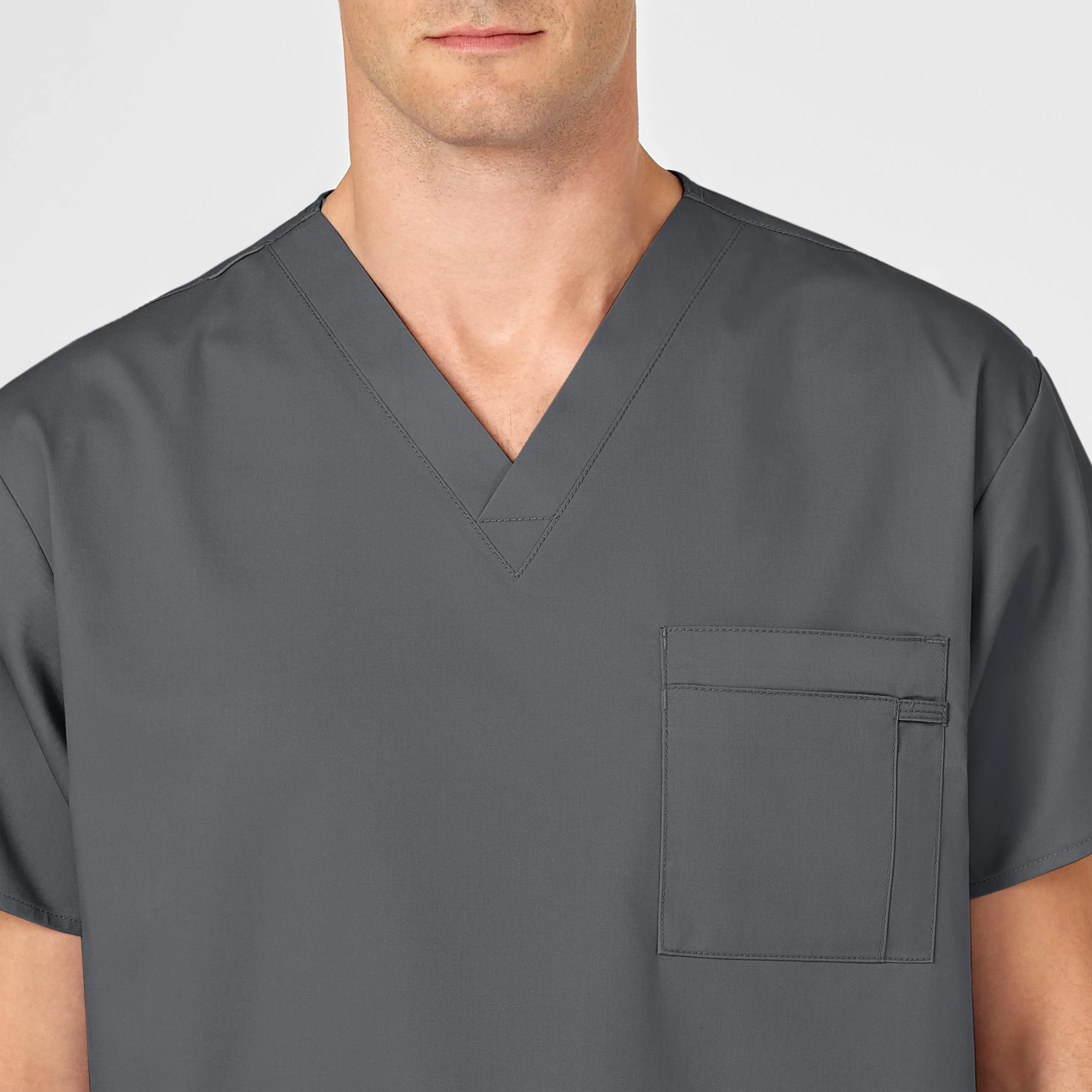 WonderWORK 100 Unisex V-Neck Scrub Top Pewter