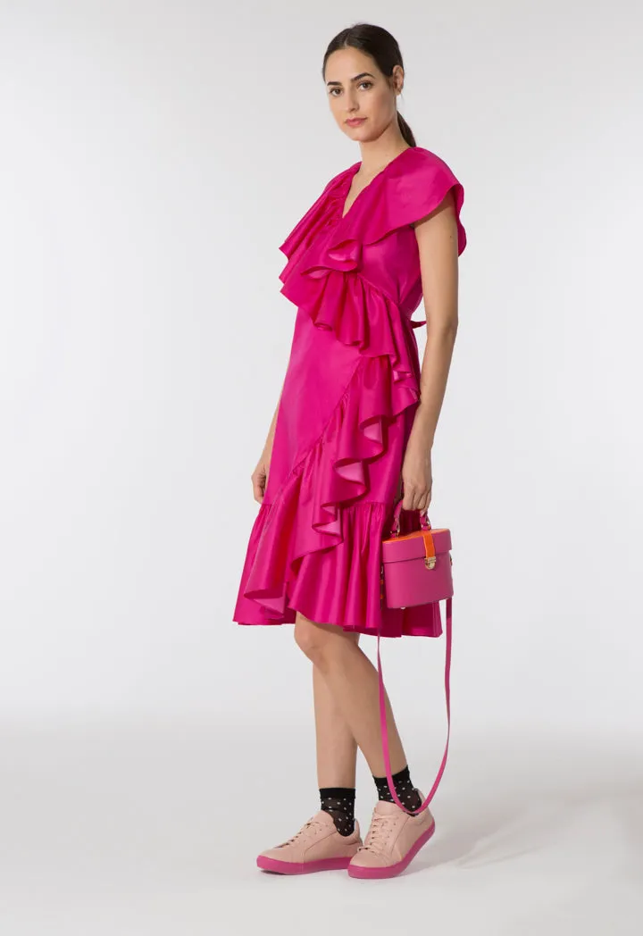 Wrap Frilled Dress