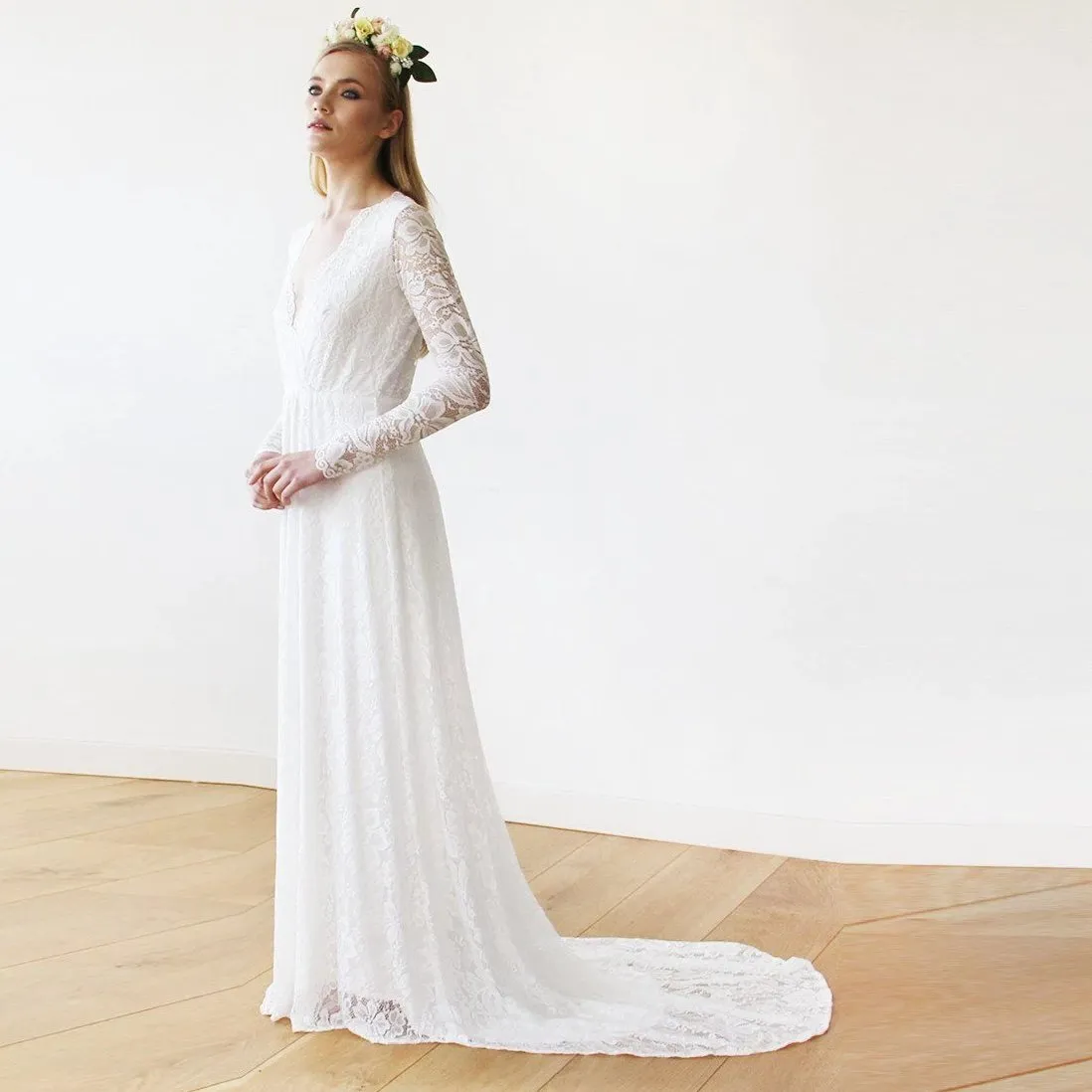 Wrap Long Sleeve Gown #1151