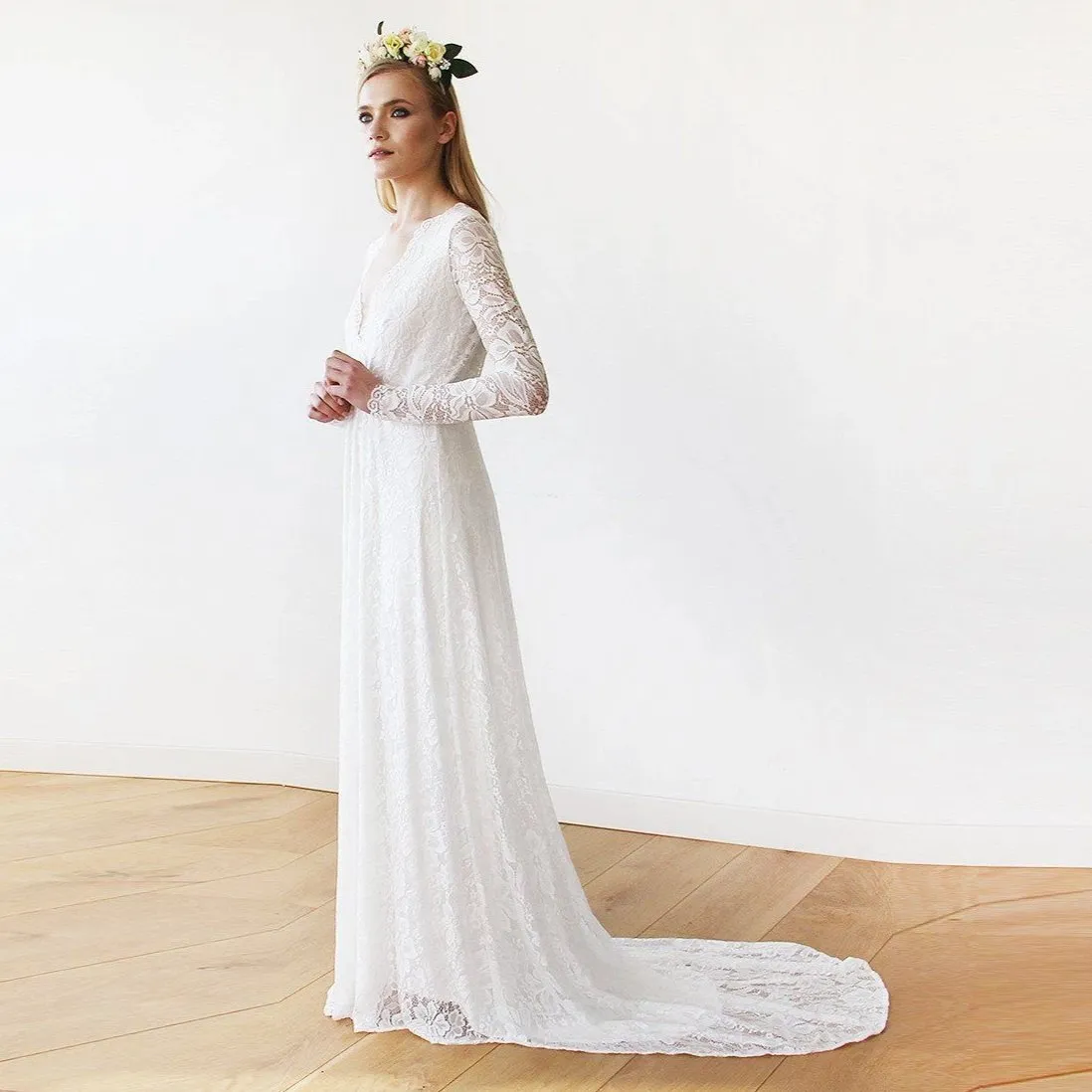 Wrap Long Sleeve Gown #1151