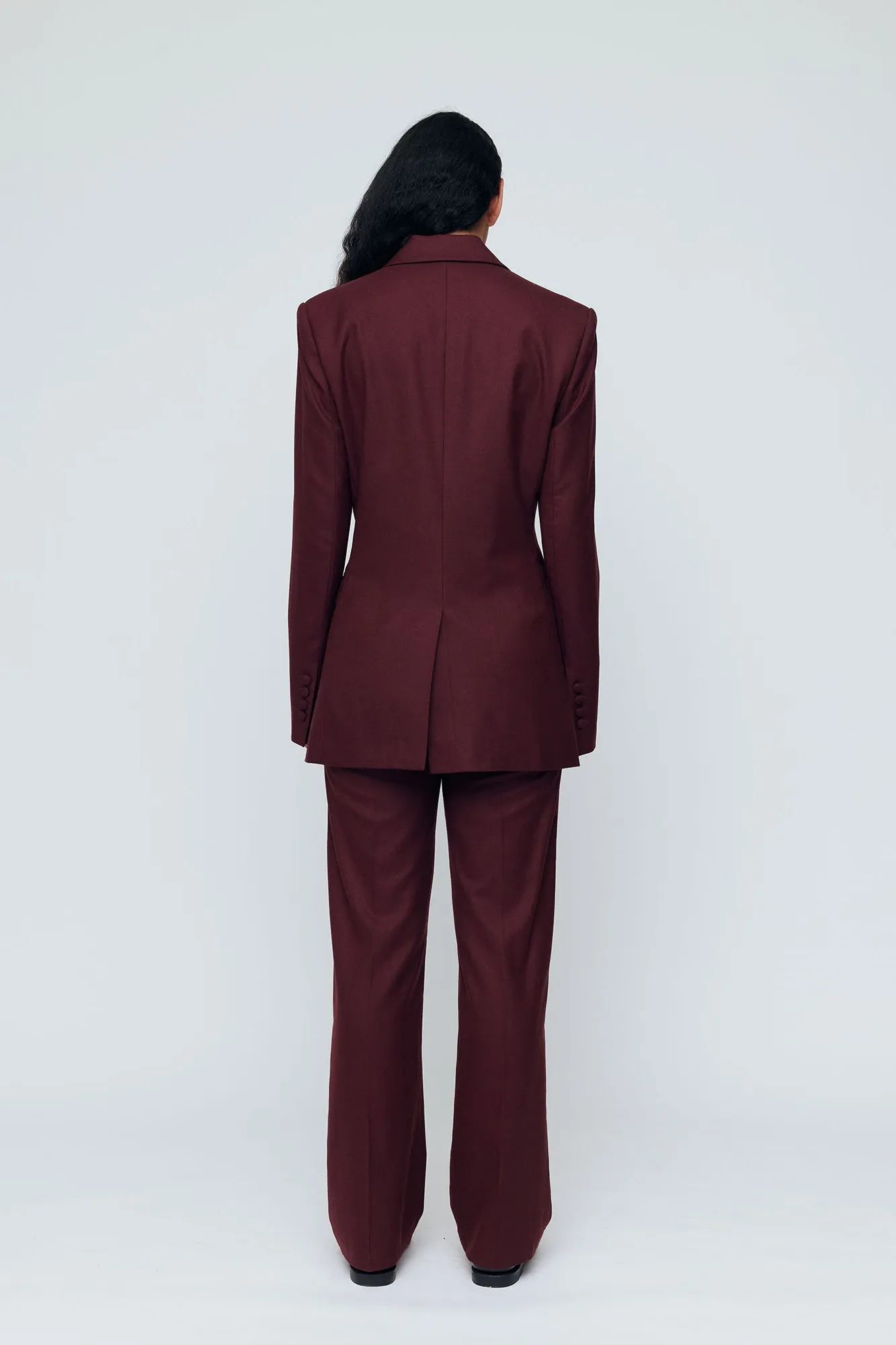 Wynn Hamlyn Sam Double Breasted Blazer // Maroon