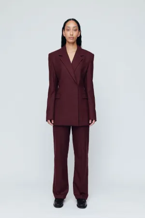 Wynn Hamlyn Sam Double Breasted Blazer // Maroon