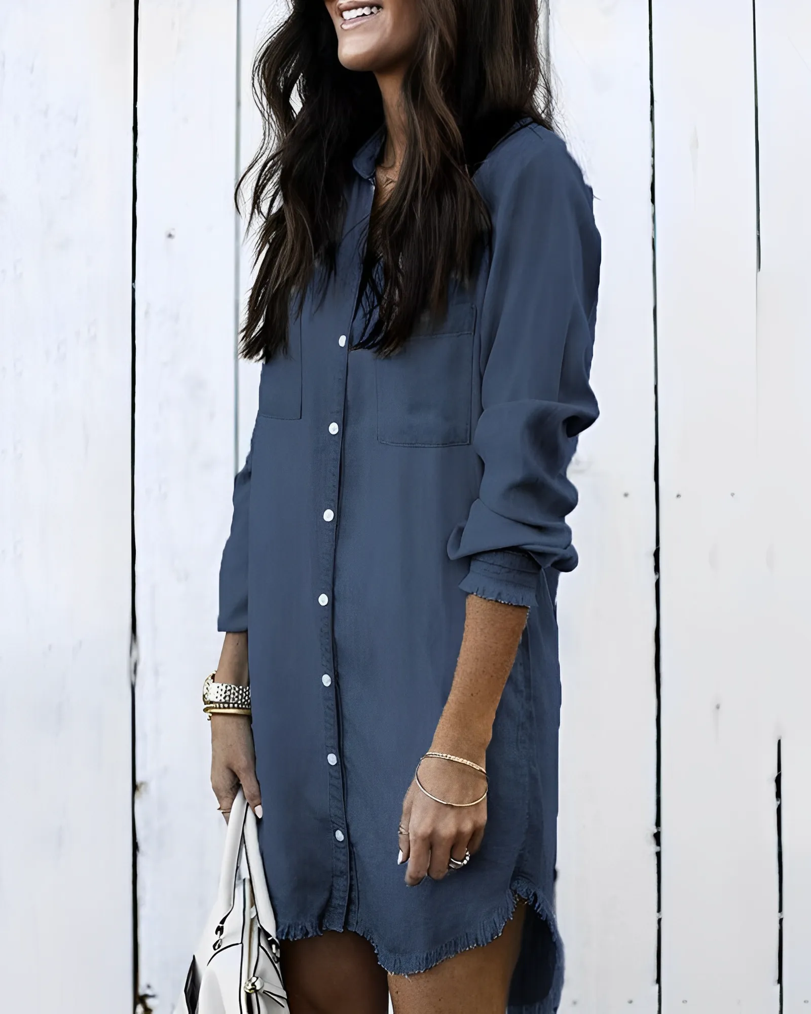 Yasmina® | Button-Down Denim Shirt