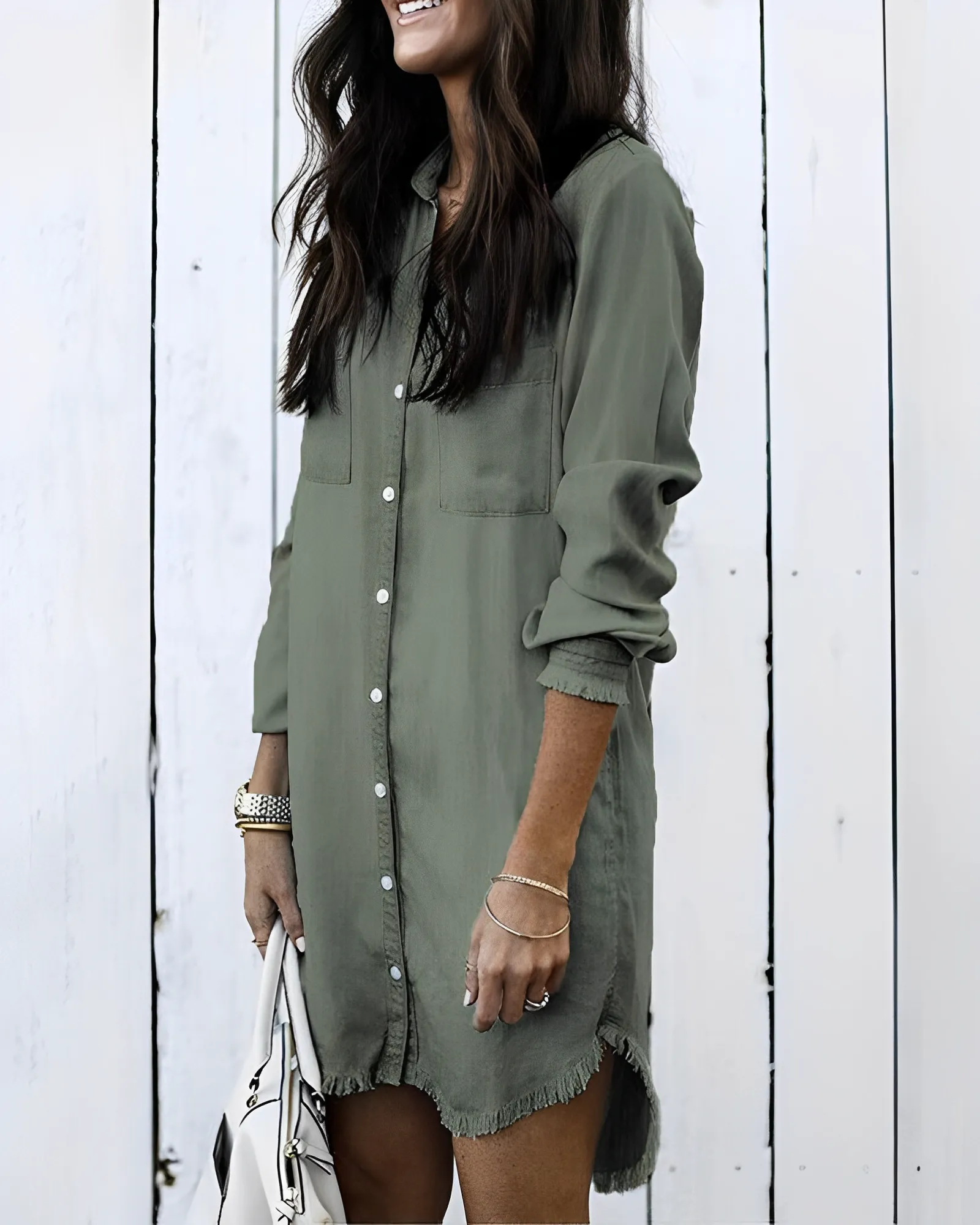 Yasmina® | Button-Down Denim Shirt