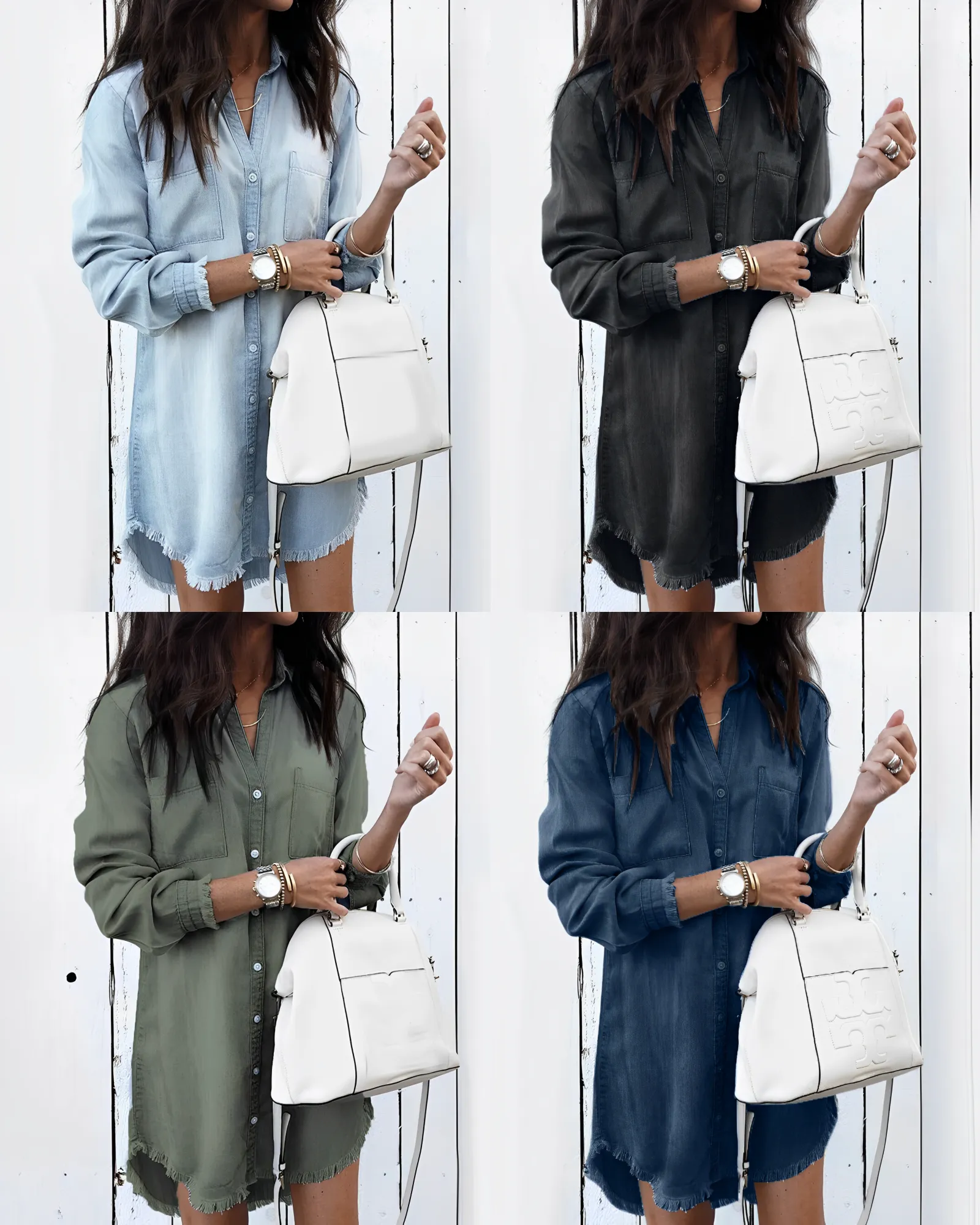Yasmina® | Button-Down Denim Shirt