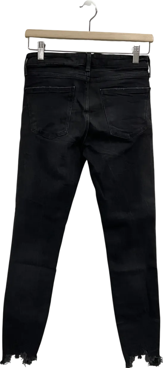 ZARA Black High Waisted Jeans With Frayed He, W36