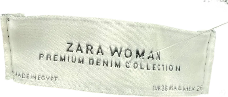 ZARA Black High Waisted Jeans With Frayed He, W36